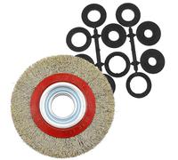 YPLonon Brosse Métallique Meuleuse avec 10 Anneaux Adaptateurs | Ronde Brosse Circulaire en Acier Diamètre 147mm pour Touret à Meuler, Meuleuse d'établi, Poncer/Nettoyer/Meuler/Décaper