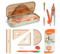 YPLUS Kit Géométrie College, Compas Équerre Rapporteur, 12 Pièces, École | Ensemble Géométrie Complet avec Règle et Crayon, Matériel Idéal pour Collège et Lycée