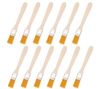 YPYMOD 12 PCS Pinceaux, Pinceaux Peinture Mur, avec Manche en Bois de Petit Pinceau Plat, pour la Peinture Murale, Le Vernis, Les Colles et Bricolage(2.5 * 1.5 * 13 cm)
