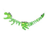 YQ-BEST Bannière Happy Birthday Dinosaure Fournitures et décorations de fête d'enfants T-Rex Jungle Jurassique (Vert)