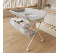 YQINGMAOY - TABLE À LANGER RÉGLABLE EN CINQ POSITIONS - FREINS SILENCIEUX - 80 × 73 × 86-94 CM - GRIS