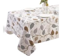 YQNISCU Nappe imperméable en Vinyle PVC, 60x84 Pouces, avec Support en Flanelle, Couverture de Table à Manger en Forme de Feuille d'arbre for