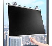 YQOLG87 Stores Roulants - 99% Occultant - Rideau de fenêtre avec Ventouse,sans Perçage - Pare-Soleil Thermiques -Rétractable Automatique,pour Salle de Bain Cuisine Bureau,W30xH180cm/12x71in-Black