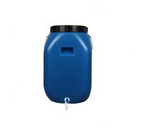 Yqqhrbm Baril de Stockage Plastique avec Robinet Intégré Récipient d'eau Alimentaire HDPE à Couvercle Double Structure Épaissie pour Manipulation Facile, Bleu, Cubique, 25L, avec Robinet