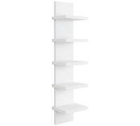 Yqqhrbm Étagère Murale à 5 Niveaux, Design Vertical, Accessoires Inclus, Gain de Place, Installation Rapide, Utilisation Polyvalente, 18,3 X 14 X, Blanc