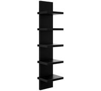 Yqqhrbm Étagère Murale à 5 Niveaux, Design Vertical, Accessoires Inclus, Gain de Place, Installation Rapide, Utilisation Polyvalente, 18,3 X 14 X, Noir