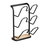 Yqqhrbm Support Mural pour Couvercles de Casseroles, Grille de Rangement pour La Cuisine, Noir, 3 Niveaux