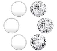 YQQYG Lot de 6 mini miroirs de poche ronds et compacts en forme de boules disco pour femme, voyage, fête d'anniversaire