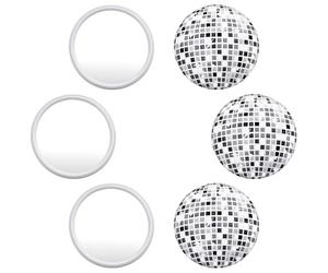YQQYG Lot de 6 mini miroirs de poche ronds et compacts en forme de boules disco pour femme, voyage, fête d'anniversaire