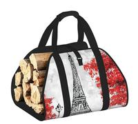 YQxwJL Sac de transport de bûches en bois Oxford 600D résistant et imperméable avec poignée renforcée Motif Paris