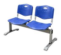 Yqyc Banc pour Salle D'attente en Métal 2 Places, Style Stade, Chaises en Plastique pour Bibliothèque et Hôpital, Charge Maximale 400kg, 97x81x52cm(White)