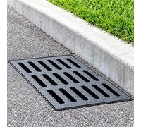 Yqyc Grille D'évacuation pour Regard, Grille D'égout et Cadre en Fonte | Couvercle de drainage extérieur en métal robuste, grille pour caniveau ou regard de cour(70x40x3cm)