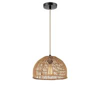 YQZQXWA Lampe Suspendue Japonaise en Bambou, Lampe Suspendue hémisphérique en rotin, Lampes suspendues industrielles rétro, Lustre d'éclairage d'îlot de Cuisine, Douille E27, Lampes suspendues de