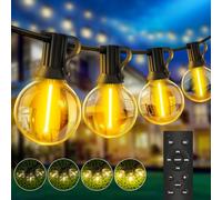 YRATERVSR Guirlande Lumineuse Guinguette Exterieur Led 45M Guirlandes Guinguette Lumineuses Extérieur avec 62+2 Ampoules IP44 Étanche pour Jardin Terrasse Balcon Mariage