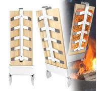 YRHome Lot de 2 planches à saumon flammé avec support en acier inoxydable - 5 niveaux réglables - Brasero à fumer - Barbecue extérieur - Planche en bois de cèdre - Charge maximale : 2,5 kg