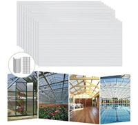 YRHome - Lot de 28 plaques alvéolaires en polycarbonate, 60,5 x 121 cm, transparentes, résistantes aux UV, à double paroi, pour serre, abri de voiture et couverture de jardin
