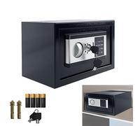 YRHome Mini coffre-fort pour la maison - 22 l - Petit coffre-fort - En acier ferreux - Avec mot de passe numérique - 2 clés de sécurité et boîte à piles - Fonctions d'alarme et éclairage intérieur -