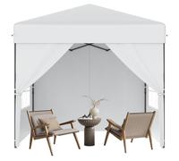 YRHome : pavillon de jardin pop-up 2,5 x 2,5 m, montage rapide à un bouton, imperméable et résistant aux UV, avec 4 parois latérales, sac de transport inclus – Blanc