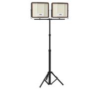 YRHome Projecteur LED rechargeable 2x300W avec trépied noir, IP66, intensité réglable, recharge USB-C, télécommande pour utilisation en intérieur et en extérieur