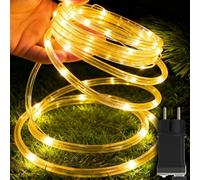 YRHome Tuyau lumineux de 30 m - 300 LED - Avec prise - Avec minuterie - 8 modes et intensité variable - Étanche IP44 - Blanc chaud - Pour l'intérieur et l'extérieur - Pour Noël, jardin, terrasse