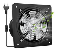 Yrichtra 150 mm Extracteur d'Air Chaud 525m³/h- Puissant, Silencieux, et Efficace | Valve Anti-Retour | Prévention de l'Humidité et Refroidissement | Idéal pour Cuisine, Salle de Bain, Noir