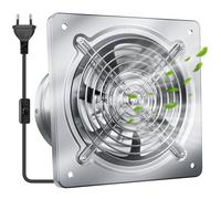 Yrichtra Extracteur d’Air 250mm 1680m³/h - Ventilateur Air Chaud Silencieux avec Clapet Anti-Retour, Ventilation Extracteur d’Air pour Salle de Bain, Cuisine, Garage & Sous-Sol, Fiche EU - Argent