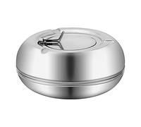 YROHGKPN Cendrier coupe-vent avec couvercle, design en acier inoxydable lisse, base stable et cendrier difficile à basculer pour le bureau