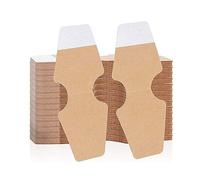 YROHGKPN Lot de 100 cartes autocollantes double face autocollantes pour bijoux, colliers, bracelets, papier kraft, affichage, noir, adhésif double face