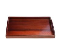 YROHGKPN Plateau de service en bois pour petit-déjeuner ou collation, palette rectangulaire avec poignées pratiques, accessoires de rangement pour la cuisine, plateau pour l'intérieur et l'extérieur