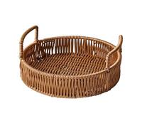 YROHGKPN Plateau de service portable en polypropylène tissé à la main avec poignées de transport simples pour la décoration de table à manger, plateau flexible et tendance