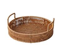 YROHGKPN Plateau de service portable en polypropylène tissé à la main avec poignées de transport simples pour la décoration de table à manger, plateau flexible et tendance