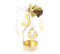 Yron rotatifs rotatif pour bougie - Bougeoir Bougie chauffe-plat Carrousel Doré - Idéal pour les mariages, décoration de maison, table et de cadeaux, Fer, Cat on the Moon, 3.15x5.12 inch
