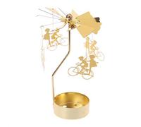 Yron rotatifs rotatif pour bougie - Bougeoir Bougie chauffe-plat Carrousel Doré - Idéal pour les mariages, décoration de maison, table et de cadeaux, Fer, Boys and Girls, 3.15x5.12 inch