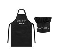 yrozvw Tablier de chef à nom personnalisé Ensemble chapeau de chef personnalisé Cadeau pour femmes et hommes Tablier de cuisine ajustable avec texte