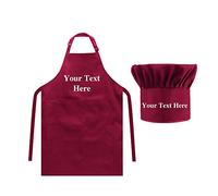 yrozvw Tablier de chef à nom personnalisé Ensemble chapeau de chef personnalisé Cadeau pour femmes et hommes Tablier de cuisine ajustable avec texte