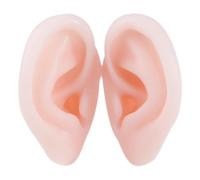 YRQMGSF 1 Paire de Fausses Oreilles avec Long Conduit auditif en Silicone Souple, modèle d'oreille pour Acupuncture, Pratique du Nettoyage des Oreilles, présentoir pour Boucles d'oreilles