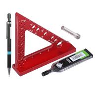 YRREATY Carpenter Square Woodworking, Métal Précis avec Broche à Angle Fixe et Porte-Mine de 0,09 mm