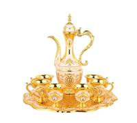 YRREATY Service à Thé et à Café avec Théière et 6 Tasses, Design Vintage Parfait pour la Décoration Intérieure et Les Occasions Spéciales.