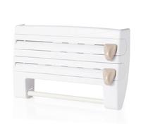YRREATY Support de Rangement Mural pour Rouleau de Papier d'emballage en Plastique, Étagère de Cuisine sans Perforation, Blanc