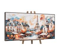 YS-Art Peinture de paysage Peintures acryliques sur toile Images modernes avec ensemble de cadre Tableau mural peint à la main Décoration de salon Véritable œuvre d'art 100x50 cm
