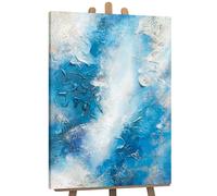 YS Tableau mural peint à la main L'Océan Pacifique | Peinture acrylique sur toile pour décoration intérieure Art Tableau mural peint à la main TRD026 (80x120cm)