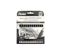 [YS20P-14] Pentel Arts Feutre technique permanent Pointliner, set de 14