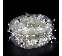 Ysaca Guirlande lumineuse pétard en fil de cuivre, guirlande lumineuse LED avec 8 modes, guirlande lumineuse en grappe pour sapin de Noël, mariage, jardin et décoration de la maison (blanc, 9 m)