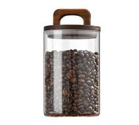 YSANO Couvercle en Bois Verre Boîte hermétique Conteneur de Nourriture Thé Grains de café Cuisine Bouteilles de Stockage Bocal Scellé Terrain Bonbons Bocaux Organisateur (Color : 1250ML)