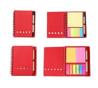 YSDINK Cahiers à Spirales - Lot de 2, Cahier Ligné & To Do List, Blocs Mémo pour Adultes, Petit Carnet de Note, Cahier Spirale Pour Études et Bureau, Accessoires Scolaires (Rouge)