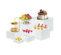 Ysislybin Presentoir Aperitif Buffet, Lot de 6 Présentoirs pour Gâteaux en Acrylique, Desserts, Objets de Collection, Bijoux, Support Cubique Emboîtable Boîte de Rangement pour Bonbons, Cosmétiques
