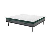 YSMEE Ensemble matelas PRESTIGE ressorts ensachés et sommier à lattes KALISTA 180x200 cm noir ép.22cm