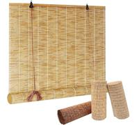 ysodxase Rideau de Roseau Carbonisation Tissés À La Main,Rideau de Paille Pare-Soleil de Balcon,Volets Roulants en Bambou,Respirant,avec Levage,pour Extérieur/Intérieur,Personnalisable