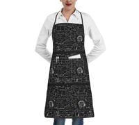 YsoLda Tabliers de cuisine, tablier de cuisine avec poches, tablier de chef imperméable, tabliers à bavette réglables,Formule de géométrie mathématique