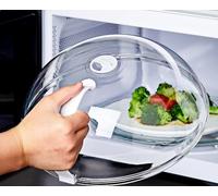 YSPZDQ Couvercle Micro Ondes Anti-éclaboussures avec Poignée, Évents de Vapeur et Transparent, en Plastique Cloche Micro Onde sans BPA pour Chauffer Les Aliments